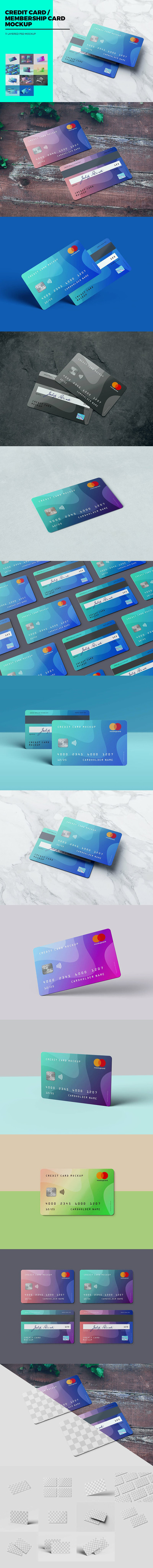 银行卡/信用卡/会员卡设计样机 (psd)