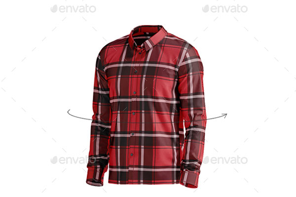 礼服长袖衬衫动画服装设计样机 (psd)