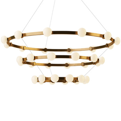 Rich Brilliant Willing Cinema系列三层金色金属圆环吊灯3D模型（OBJ,FBX,MAX）