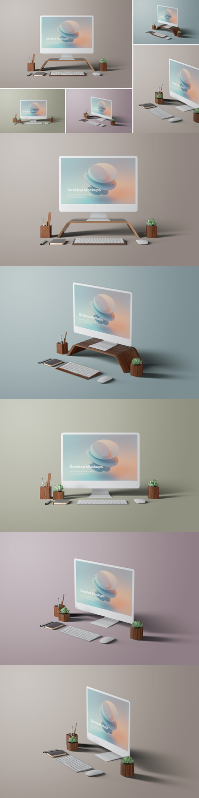 电脑桌面模型样机 (PSD)