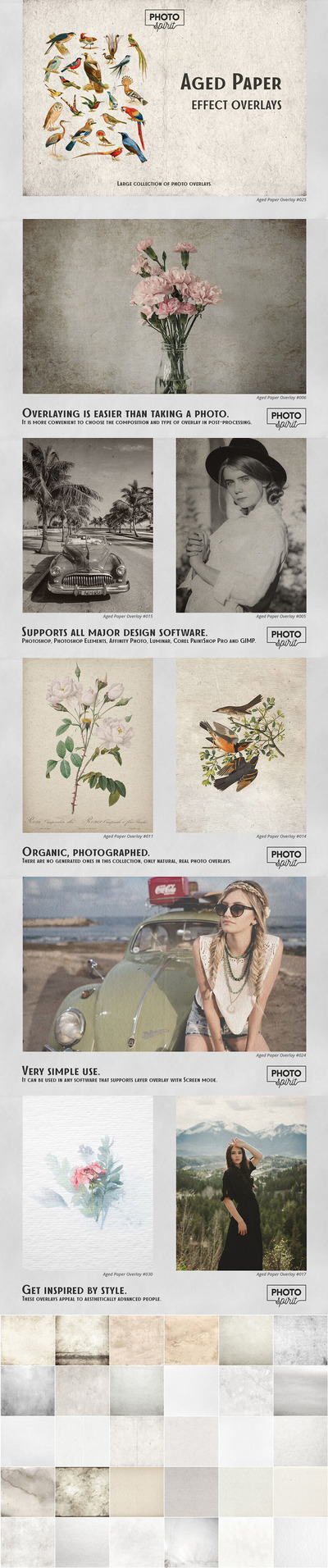 复古旧纸效果照片叠层素材 (jpg)