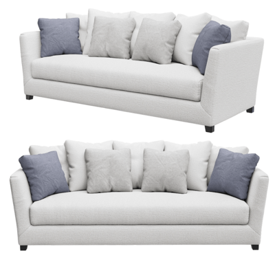 Vogue米色一体式布艺沙发3D模型（OBJ,FBX,MAX）