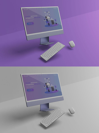 浮动的iMac电脑样机 (PSD,PDF)