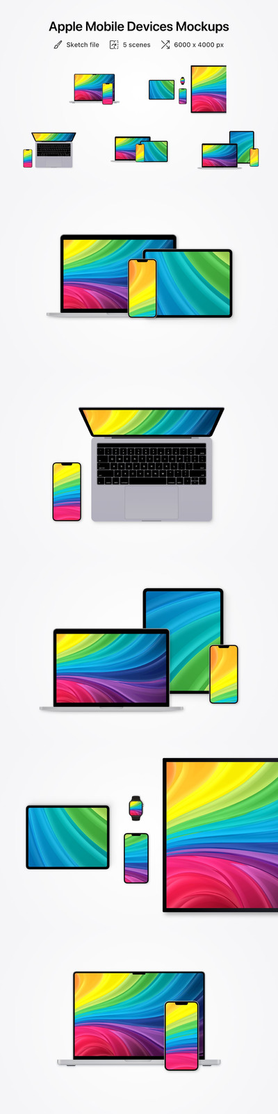 苹果移动设备模型响应式样机 (SKETCH)