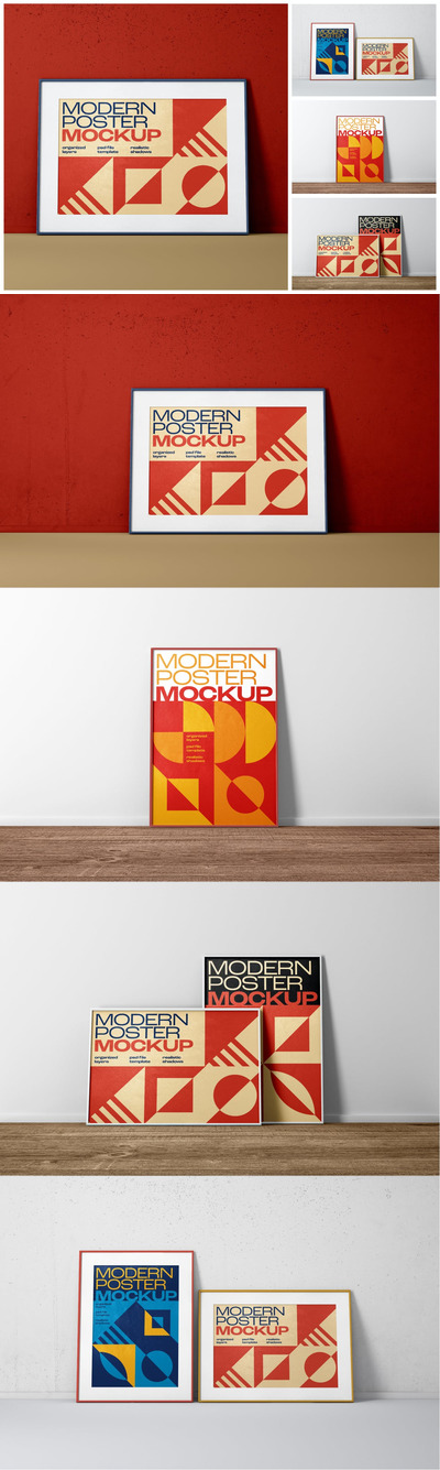 干净易用的传单和海报样机 (PSD)