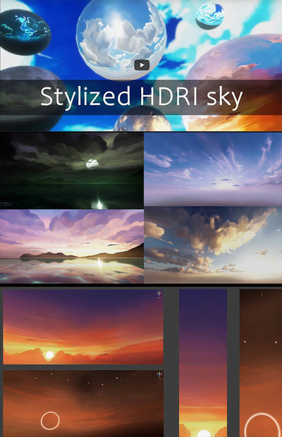 风格化卡通天空HDRI贴图（HDR）