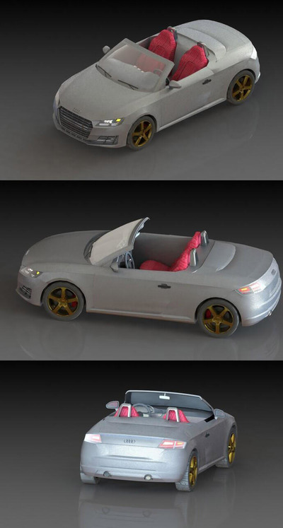 奥迪TT Quattro敞篷车3D模型 (STL)