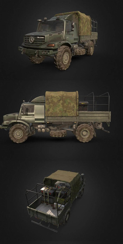 奔驰军车3D模型（OBJ,FBX,MAX）