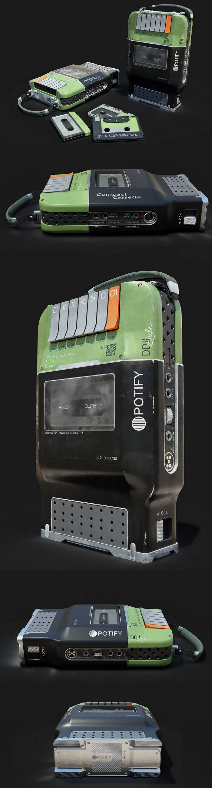 POTIFY紧凑型磁带播放器3D模型（OBJ,FBX,MAX）