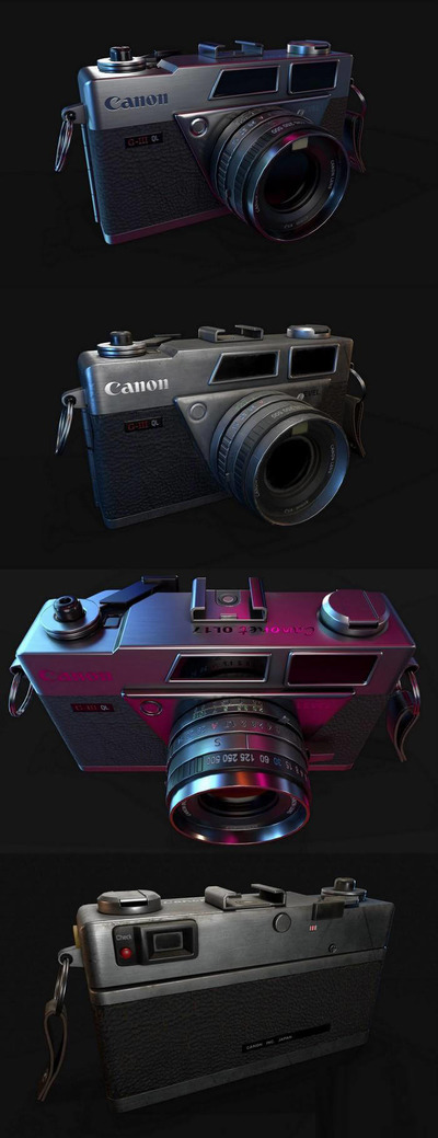 老式佳能相机3D模型（OBJ,FBX,MAX）