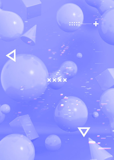 光滑几何物体紫色海报设计模板 (psd)