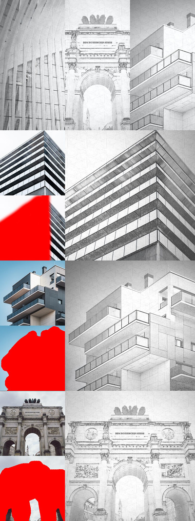 高品质的手绘素描建筑大师photoshop动作预设