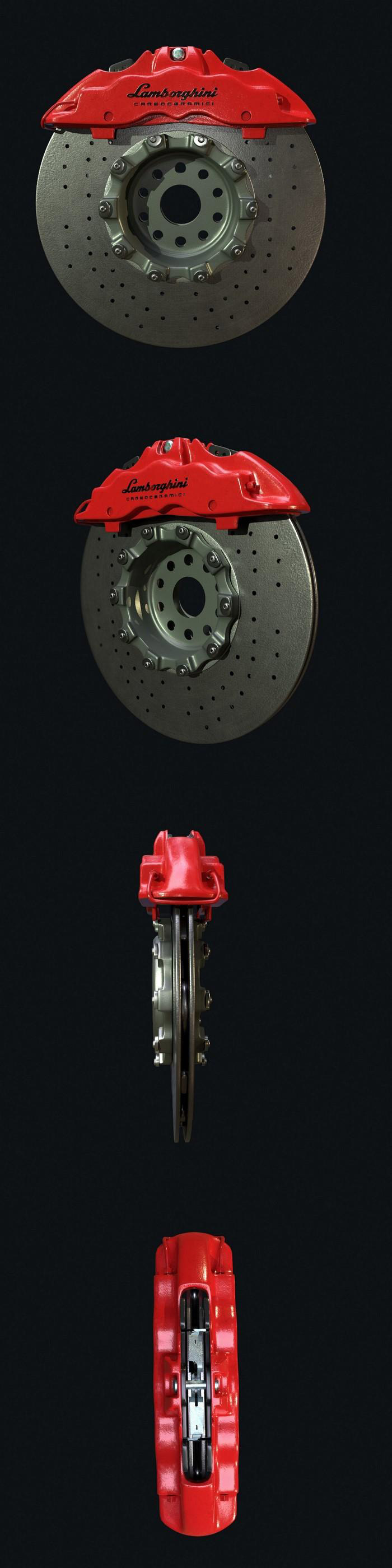 兰博基尼Aventador刹车盘3D模型（OBJ,FBX,MAX）