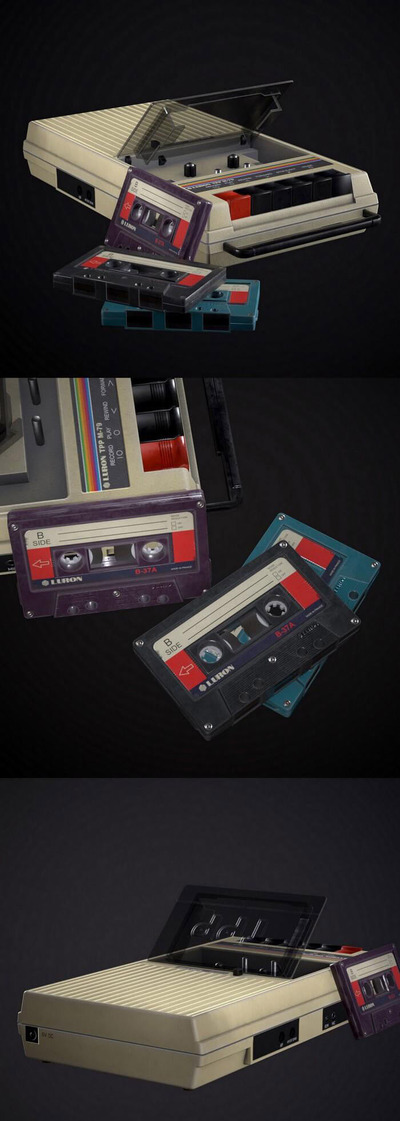 复古收录机3D模型（OBJ,FBX,MAX）