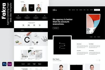 页网着陆页设计模版 网页Ui KIT (PSD,XD)