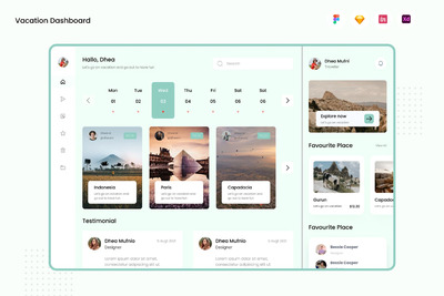 极简主义度假计划仪表盘 APP UI KIT (FIG,SKETCH,XD)