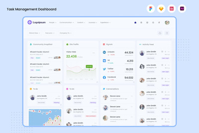 任务管理仪表板 网页Ui KIT (FIG,SKETCH,XD)