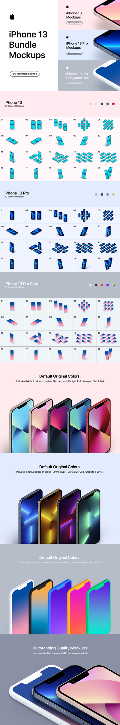 全新专业逼真的iPhone 13 pro手机模型下载 [PSD,8GB]