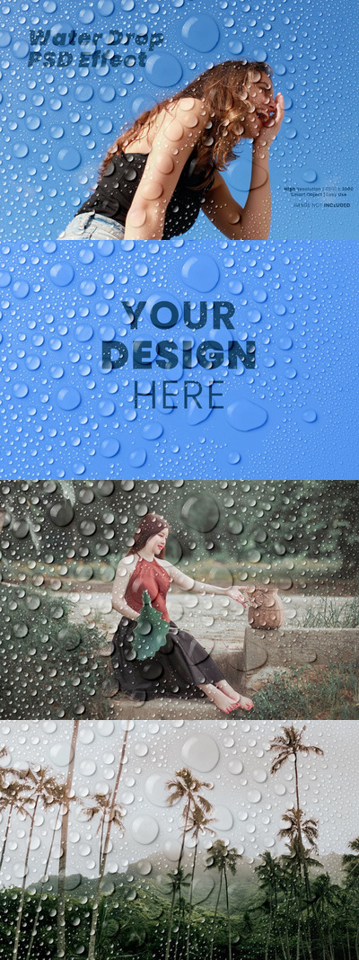 水滴照片特效样式 (PSD)