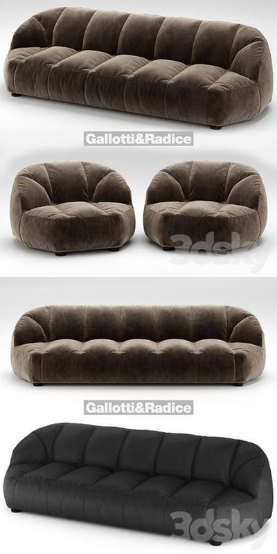 Gallotti & Radice Cloud云朵形柔软布艺沙发3D模型（OBJ,FBX,MAX）