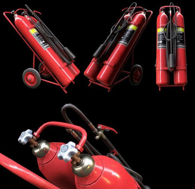 轮式灭火器3D模型（OBJ,FBX,MAX）