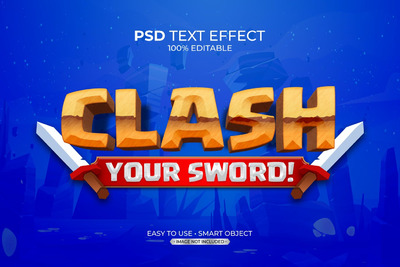 游戏字体文本特效样机(PSD)