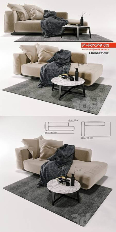 浅杏色布艺躺椅贵妃椅3D模型（OBJ,FBX,MAX）