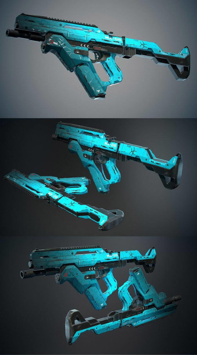 SMG MX-08 conceptchong冲锋枪3D模型（OBJ,FBX,MAX）