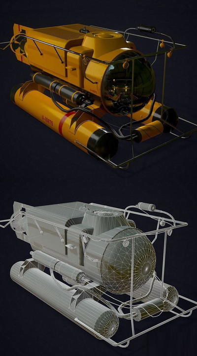 小型潜艇3D模型（OBJ,FBX,MAX）
