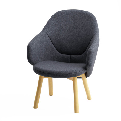 Alba深灰色布艺软垫扶手椅3D模型（OBJ,FBX,MAX）