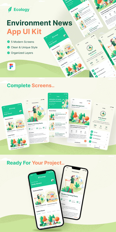 生态环境新闻移动 App UI Kit (FIG)