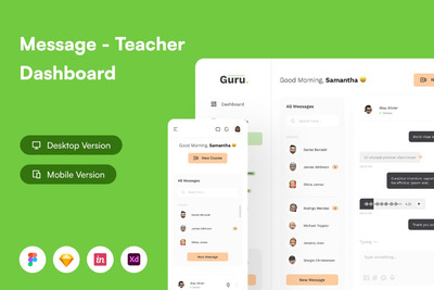 信息-教师仪表板 (FIG,SKETCH,XD)