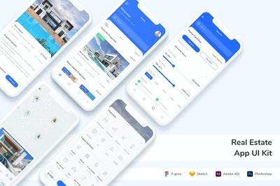 房产 App UI Kit (FIG,PSD,SKETCH,XD)