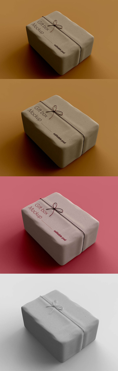 高端礼品盒包装样机 (PSD)