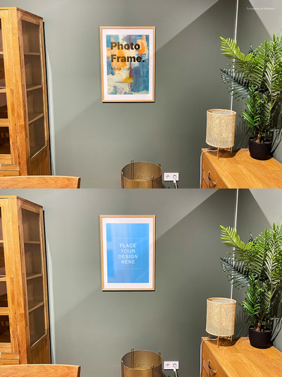 室内木制画框产品样机(PSD)