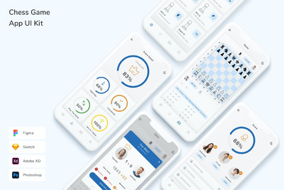 国际象棋游戏App UI Kit (FIG,PSD,SKETCH,XD)