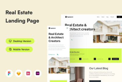 房地产登录页UI工具包 (FIG,SKETCH,XD)