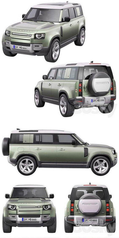 Land Rover Defender路虎卫士2020款越野车3D模型（OBJ,MAX）