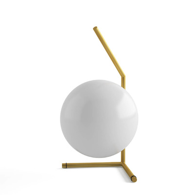 Flos ic系列金色支架白色球形灯泡台灯3D模型（OBJ,FBX,MAX）
