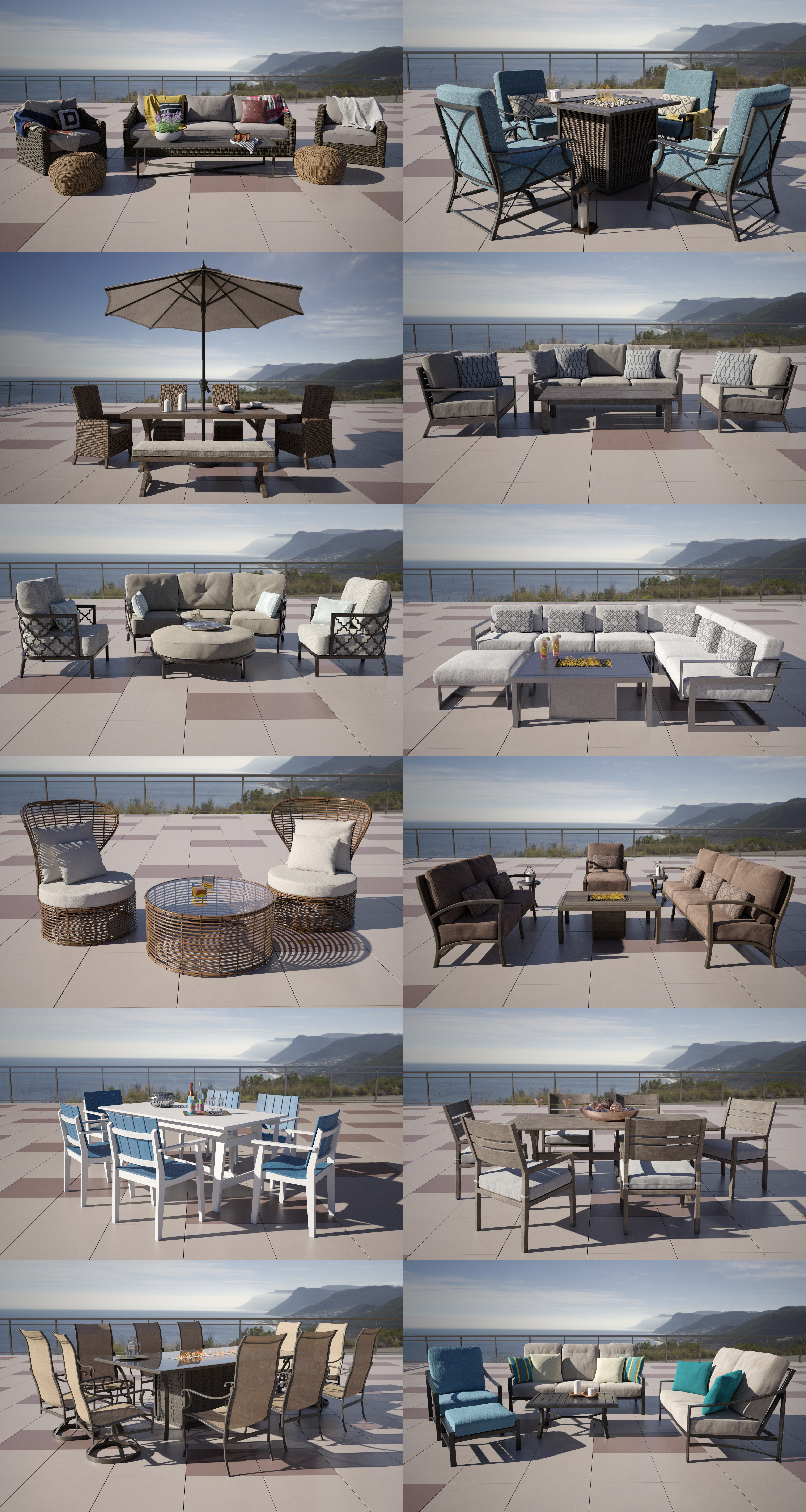 12组户外家具组合3D模型合集（MAX）