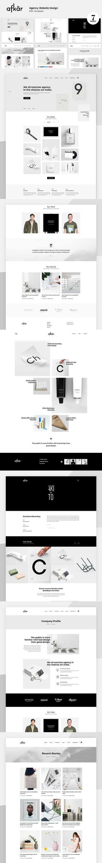 Afkar - 企业网站设计PSD模板 (PSD)