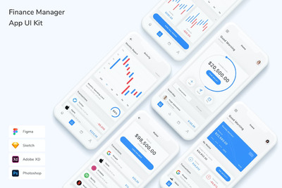 财务管理程序UI套件(FIG,PSD,SKETCH,XD)