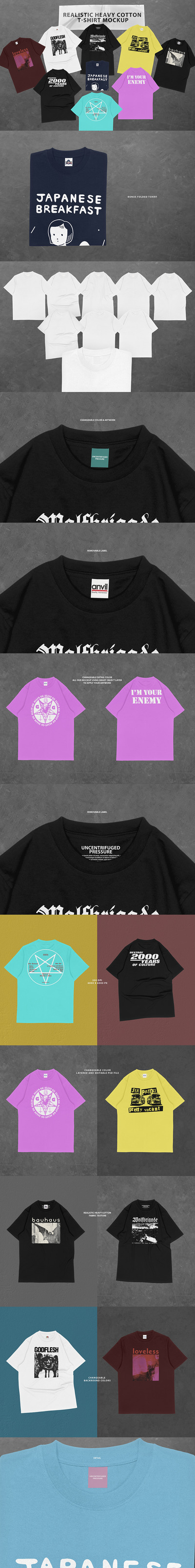 厚棉T恤服装设计样机[3.94GB,PSD]