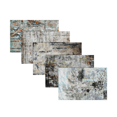 Evasion冷色系抽象图案丝绸质地地毯系列3D模型（OBJ,FBX,MAX）