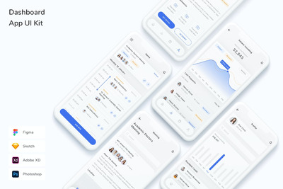仪表盘页面程序UI工具包(FIG,PSD,SKETCH,XD)