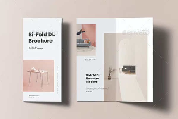 双折页DL尺寸宣传册样机 (psd)