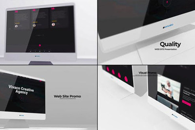 iMac电脑样机网页演示PR模板[mogrt]