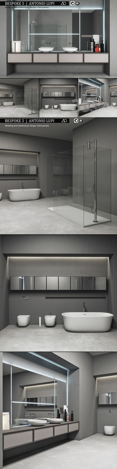 Bespoke浴室家具组合3D模型（OBJ,FBX,MAX）