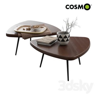 Cosmo Charlotte三角形实木圆角咖啡桌茶几3D模型（OBJ,FBX,MAX）