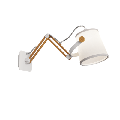 Nordica实木枝干米色布艺灯罩壁灯3D模型（OBJ,FBX,MAX）